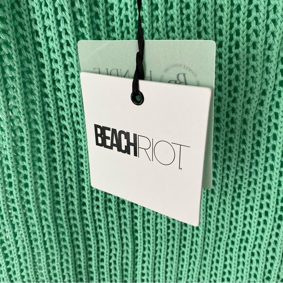 Beach Riot NWTs Romee High Neck Halter Green Crochet Dress Swim Coverup medium - Picture 9 of 9